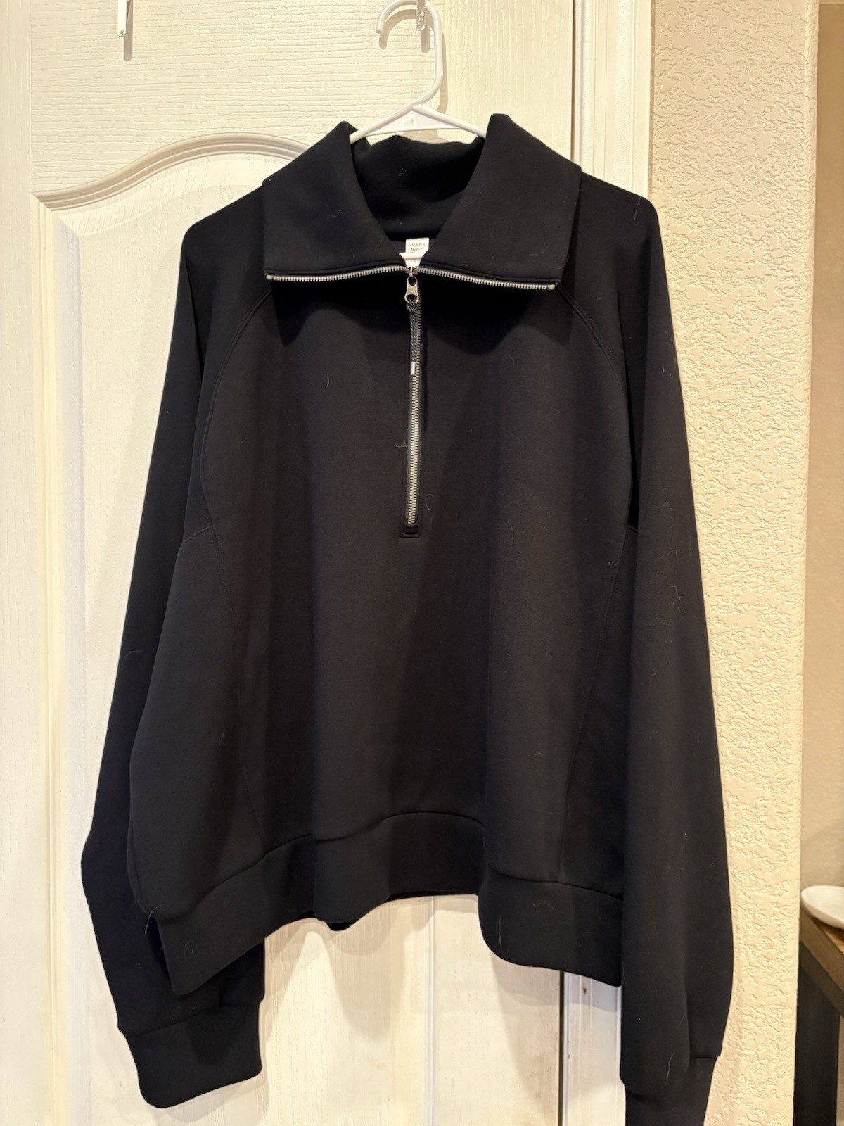 Spanx AirEssentials Black Half-Zip Pullover Size … - image 2