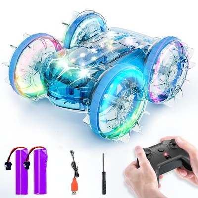 Amphibious Remote Control Car for Boys, 2.4GHz RC Boat Monster Truck with LED...