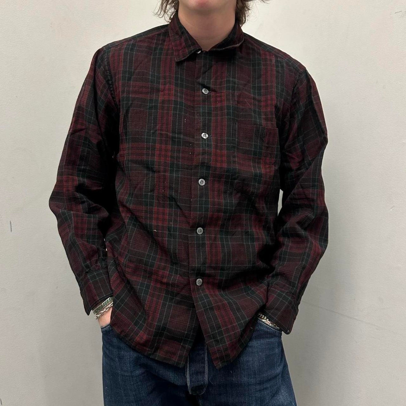 1960s pendleton wool loop collar button up shirt,… - image 1