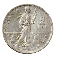 Romania 2 Lei 1912 Carol I 1881-1914 10.g 835 Silver Coin