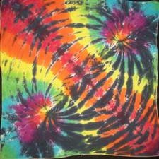 Tie Dye Bandana Rainbow Spiders Tye Dyed Handmade Hippie Cotton Made in USA