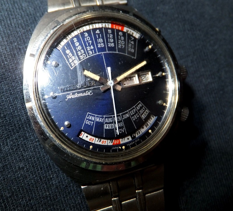 WITTNAUER "2000"  STAINLESS STEEL AUTOMATIC PERPETUAL CALENDAR MEN'S WRISTWATCH