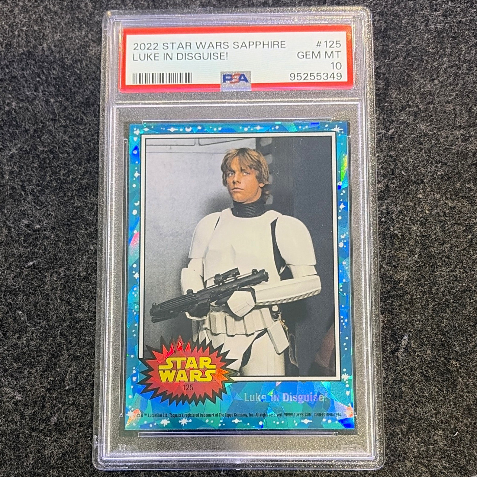 Topps 2022 Star Wars Sapphire #125 Luke in Disguise! Luke Skywalker PSA 10
