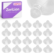 20 Pack Mini Small Clear Suction Cups for Glass Table Tops - Anti Slip Bumpers P