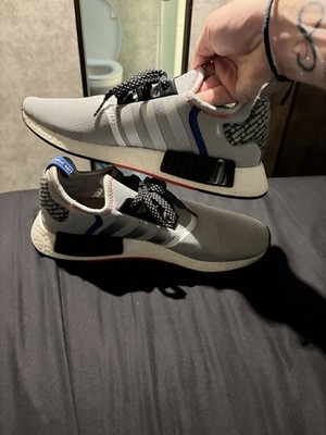 SPECIAL ADDITION adidas NMD R1 Men's Gray/Black/Red Low Top Mesh Lace-Up SneakS
