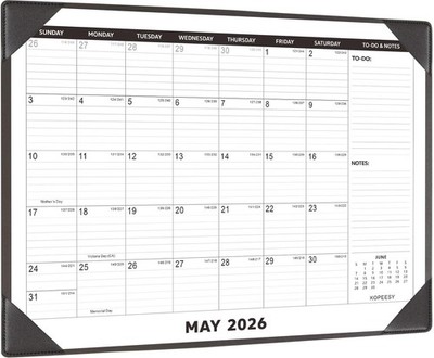 Large Desk Calendar 2026-2027 with Desktop Mat, KOPEESY 22'' x 17'' Desktop Cal...