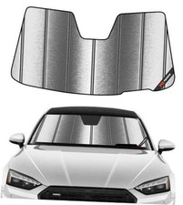 Metallic Windshield Shade for Audi A5/S5/RS5 2018-2025 with HUD Metallic Silver