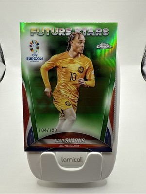 2024 Topps Chrome UEFA EURO Xavi Simmons Neon Green Refractor #104/150