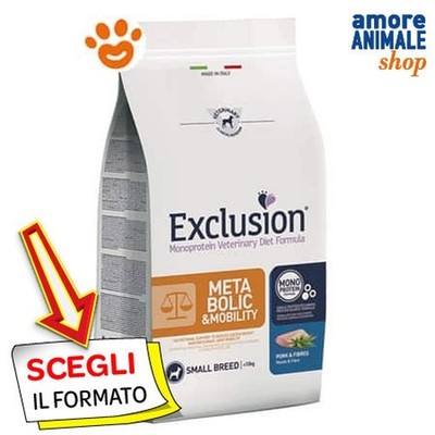 Exclusion Hund Metabolic & ; Mobility Adult Small Breed Schwein Und Faser 2/7 KG