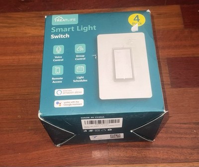 Treatlife Smart Dimmer Single Pole Wall Switch, 400W, White, 4 Pack NEW OPEN BOX