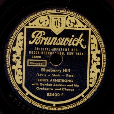 LOUIS ARMSTRONG  2 große Hits: C'est si bon/Blueberry Hill Schellackplatte S9115