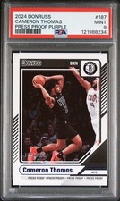 2024 PANINI DONRUSS PRESS PROOF PURPLE #187 CAMERON THOMAS 158/199 PSA 9