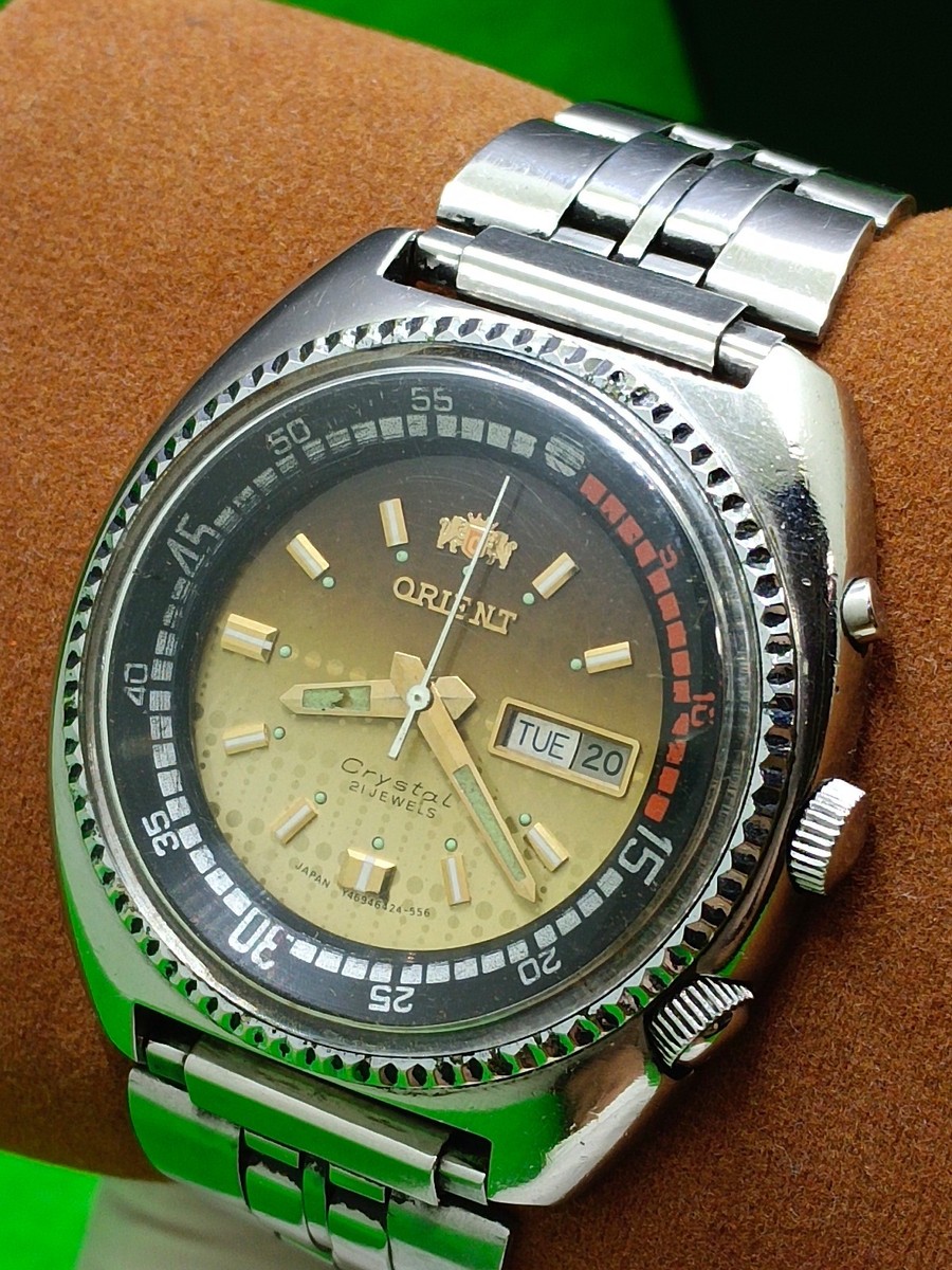 vintage ORIENT Crystal King Diver Watch 21 JEWELS Automatic Day