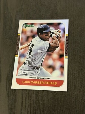 2021 Panini Donruss Retro 1987 Career Stat Line /297 #247 RICKEY HENDERSON HOF