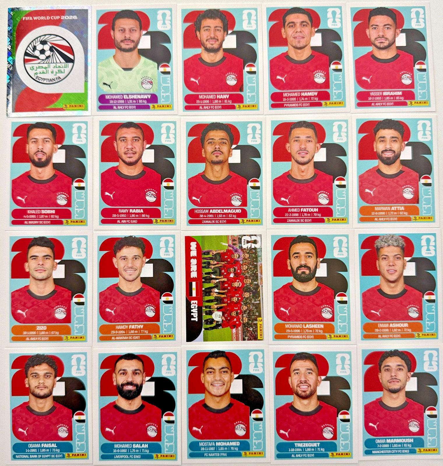 2026 Panini FIFA World Cup Egypt Stickers Pick Number EGY2-EGY20