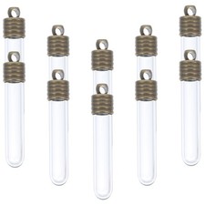 10Pcs Clear Glass Bottles Jars with Cork and Cap for Crafting Gifts