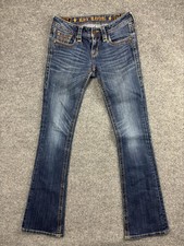 Rock Revival Jessica Jeans Womens 26 Blue Bootcut Flap Pocket Embellished Denim