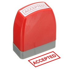 Accepted Notice Stamp, Office Stamp Pre Inked Stamp, Red