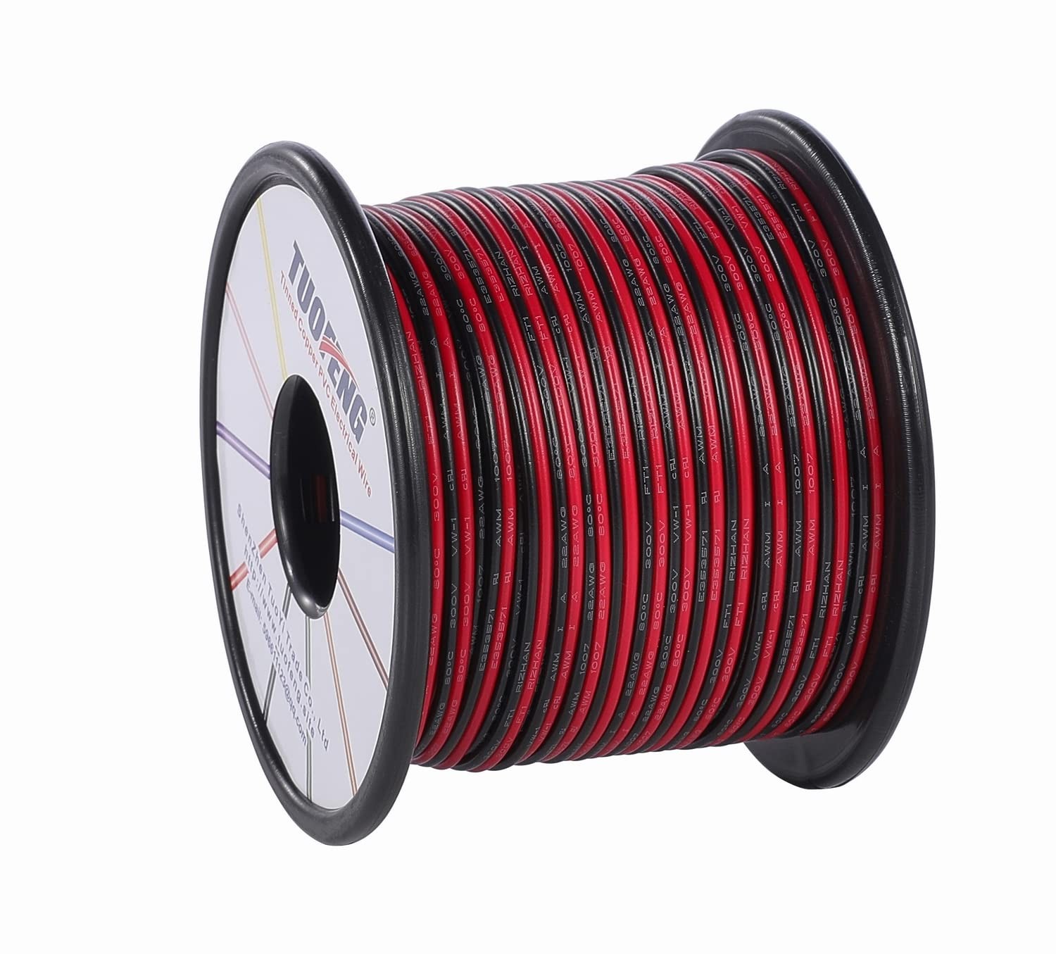 22awg Electrical Wire 100 ft 22 Gauge Led Wire 2 Pin Extension Cable Wire Red...