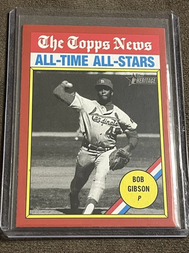 2025 Topps Heritage Red Boarder #342 Bob Gibson All-Time All-Stars - Cardinals