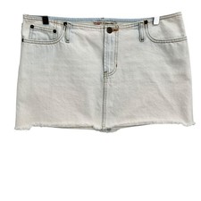 Y2K Abercrombie Fitch Micro Mini Denim Skirt Size 10 Low Rise Light Wash
