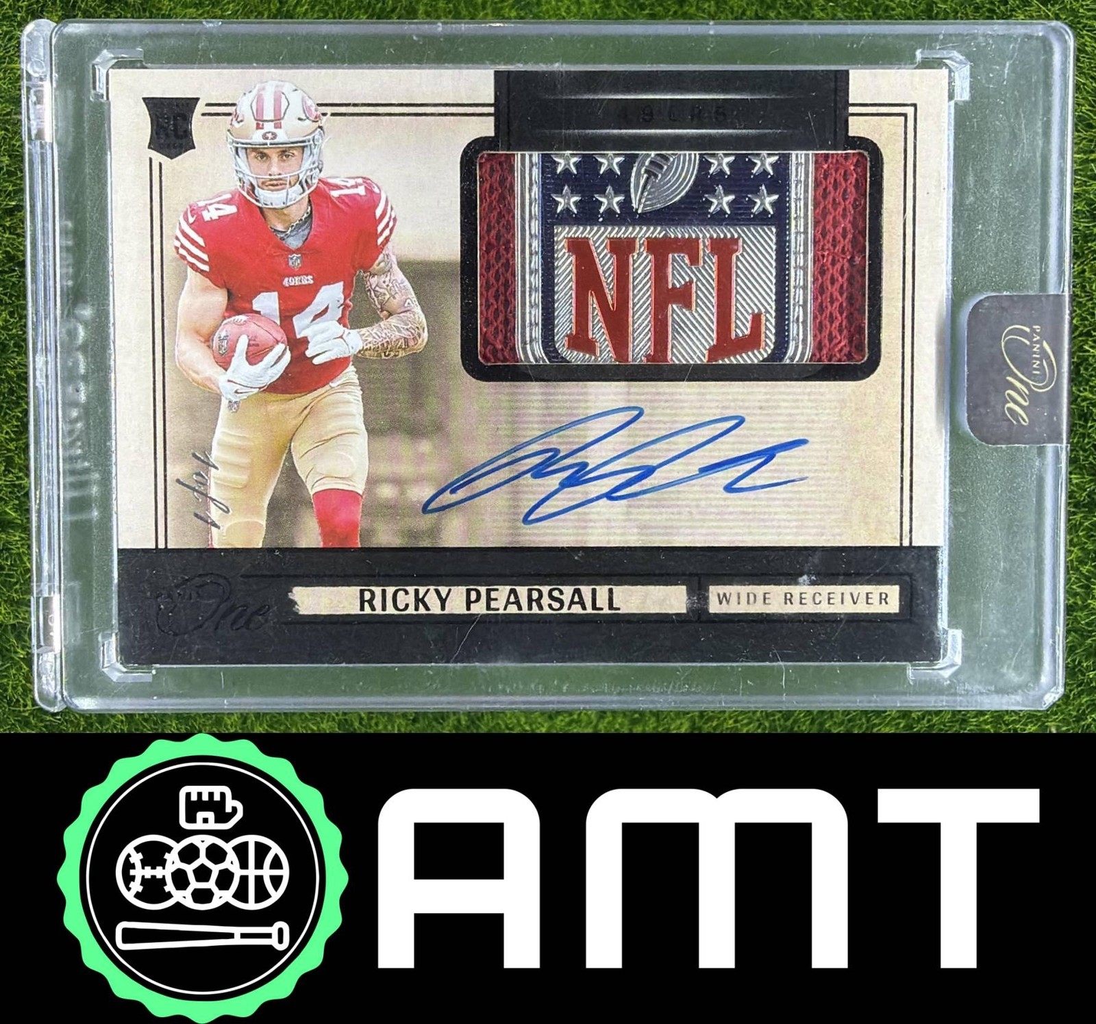 Ricky Pearsall RC NFL Logo Patch Auto 2024 Panini One 1/1 Rookie Black 49ers