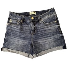 Seven7 Weekend Shorts Women's Size 4 Dark Wash Rolled Cuff Demin Jean Shorts