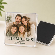 Custom Family Photo Fridge Magnet Personalized Name Year Acrylic Keepsake