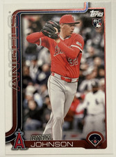 Ryan Johnson 2025 Topps Baseball Update Rookie RC Los Angeles Angels US121