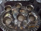 Vintage 6 Small Glasses with Tray and Ewer. — photo 3