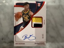 2023-24 Panini Immaculate - Ben Sheppard Rookie Patch Auto Card RPA /49 #137. rookie card picture