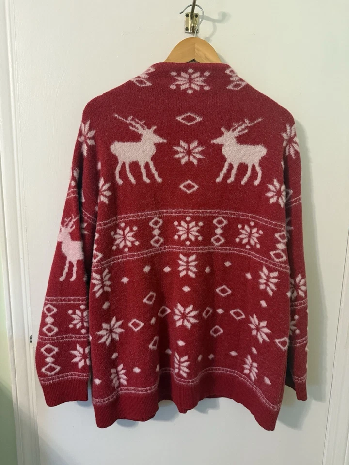 Suéter Coldwater Creek para mujer XL reno copo de nieve vacaciones suéter tejido Foto 2 de 4