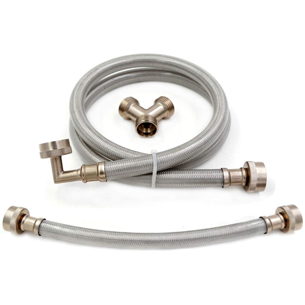 Steam Dryer Hose Installation Kit - Braided Stainless Steel Hoses - 6 ft Long...