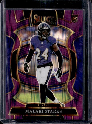 2025 Panini Select Malaki Starks Concourse RC Purple Prizm Shock #/699 Ravens