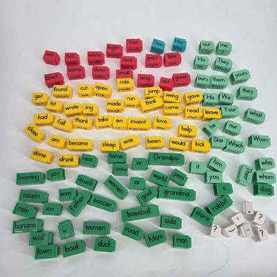 Educational Word Building Blocks Literacy Grammar Sentence Reading Rods