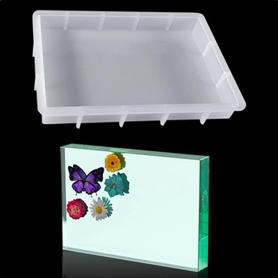 Glänzende Silikonform für Harzguss - DIY Resin Zubehör, 19,6x13,6cm