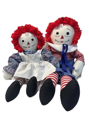 Raggedy Ann 15  & Andy 20  Dolls I love you on the chest