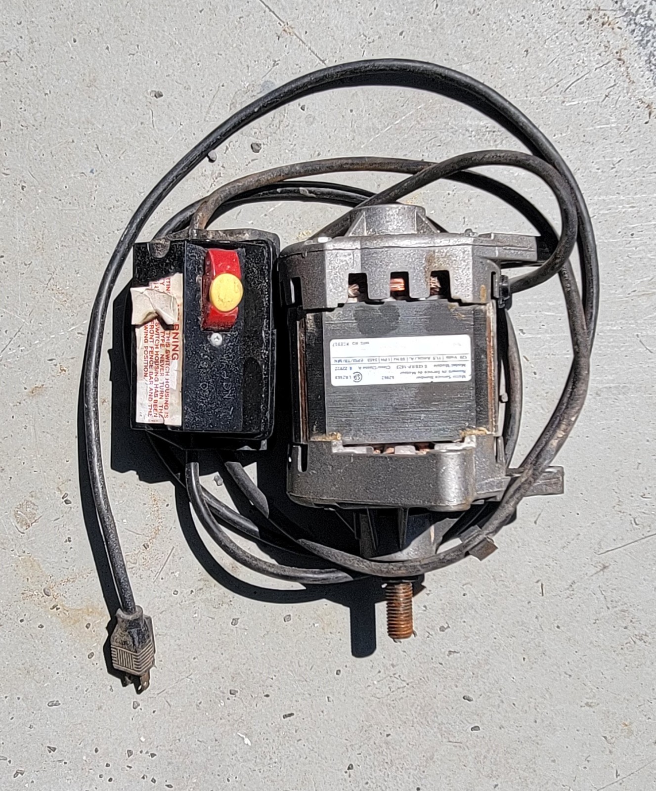 Craftsman 10" Direct Drive  Table Saw Motor & Switch Assembl
