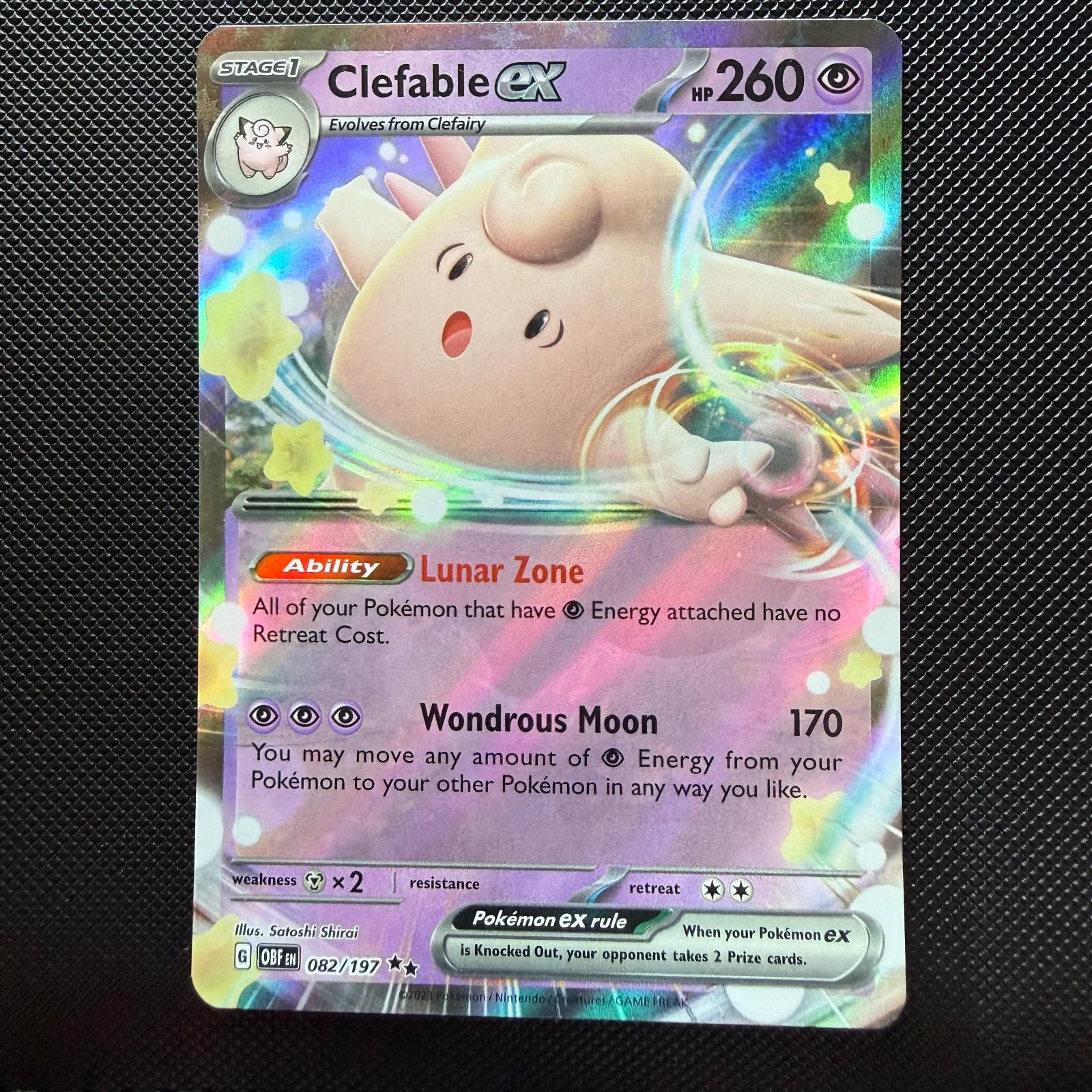 Clefable ex 082/197 Double Rare Obsidian Flames Pokemon Holo Near Mint