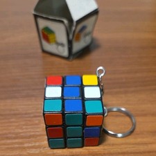 Portachiavi vintage meraviglioso mini cubo di Rubik anni 80