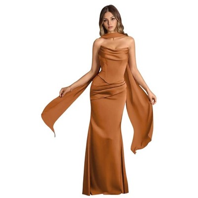 green emerald velvet dress Kalisa Black Velvet Evening Gown Strapless Corset with Gloves & Scarf / Xs main image 0