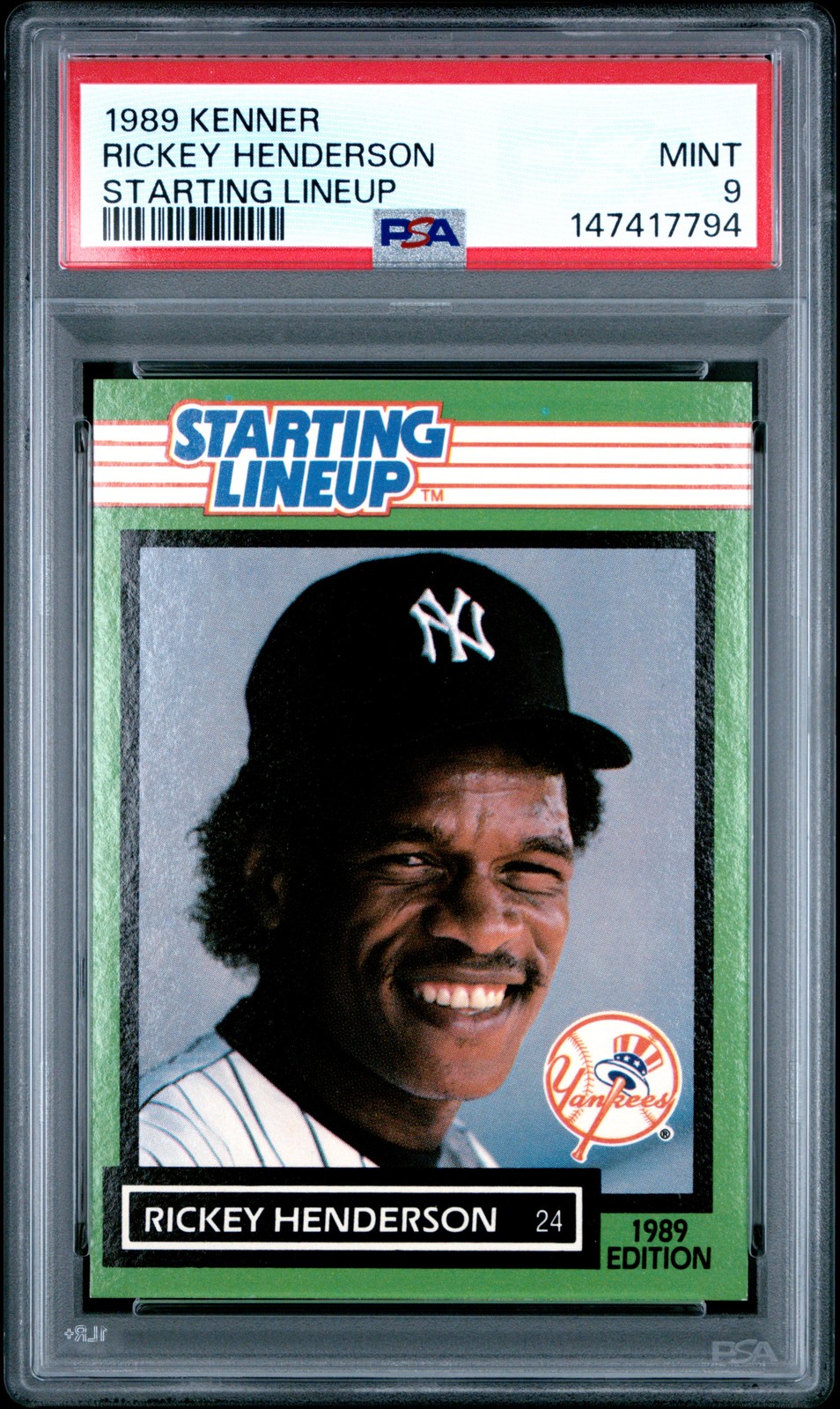 1989 KENNER STARTING LINEUP RICKEY HENDERSON PSA 9