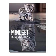 Mindset is Everything Wall Art Tiger Office Room Wall Art Success Quotes Fram...