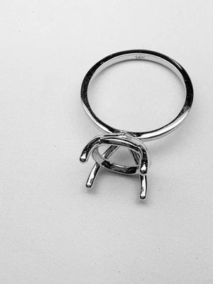 Solitär Ringfassung Groß, 14k, 585 Weißgold für 4ct, 5ct, 6ct runde Diamanten - Bild 1 von 2