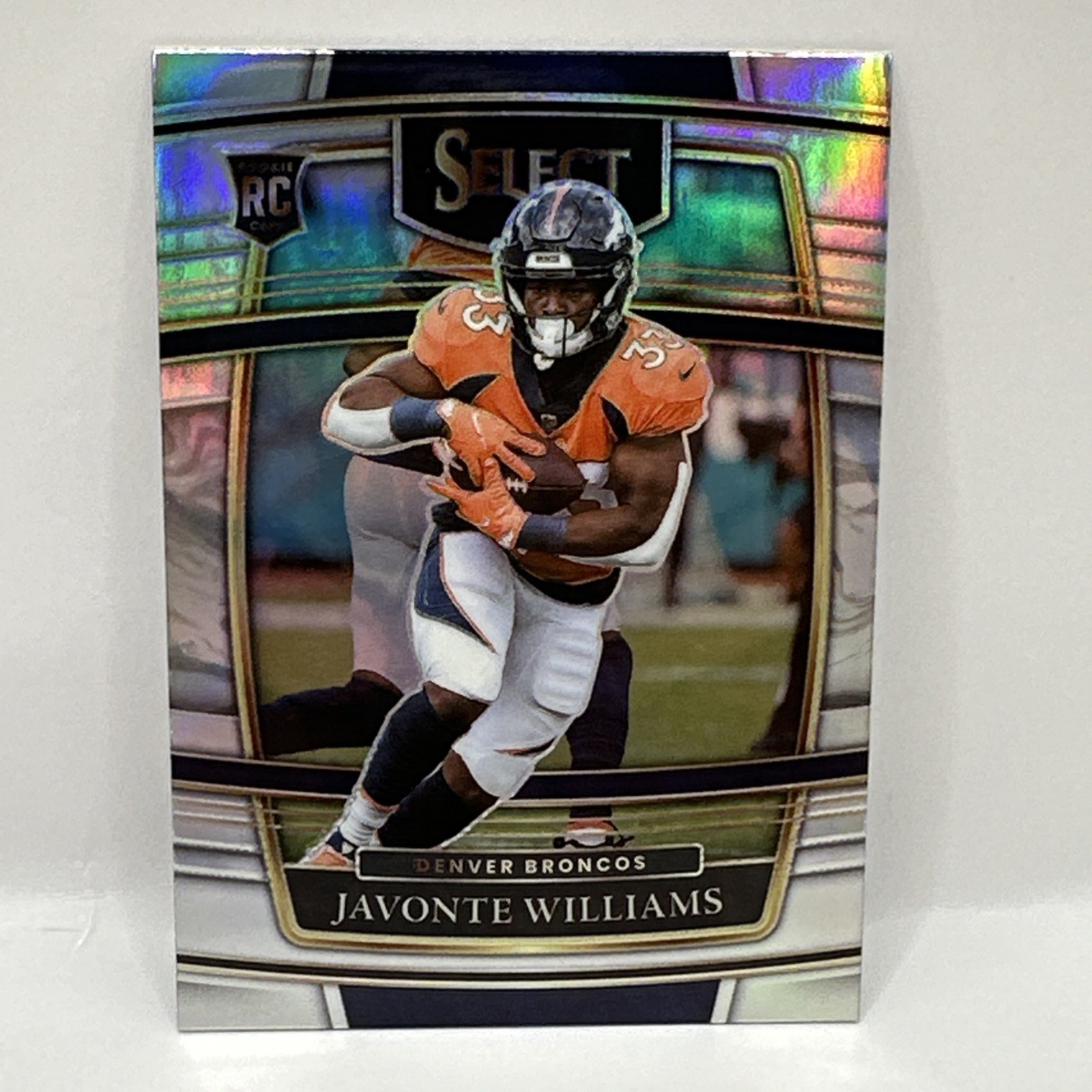 2021 Panini Select #57 Javonte Williams Concourse Silver Prizm RC Broncos