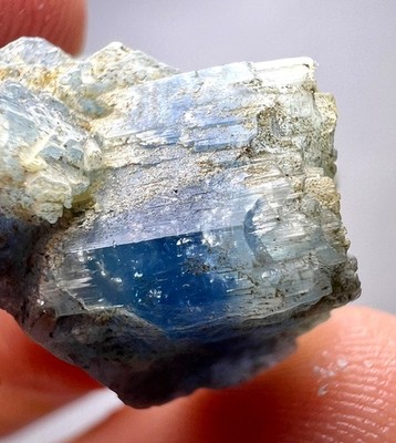 21 CT. Full Terminated Top Blue Alkali Beryl Crystal - Badakhshan, AFG