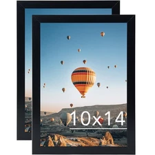 JCJMY 10x14 Picture Frame Set of 2 Black for Wall Hanging, Wall Mounting