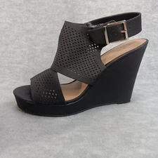 Call It Spring Vegan Leather Sandals Open Toe Platform Wedge Women's Size 10