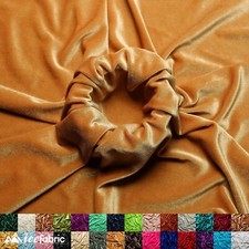 Beige Stretch Velvet Fabric By The Yard