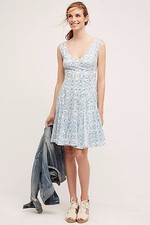 NWT ANTHROPOLOGIE SOUTH ISLAND BLUE PRINTED DRESS by HD in PARIS 4